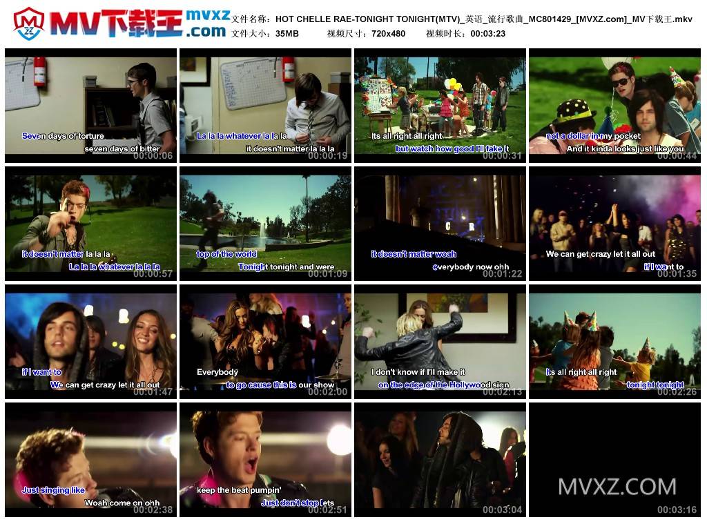 HOT CHELLE RAE-TONIGHT TONIGHT(MTV)_英语_流行歌曲_MC801429